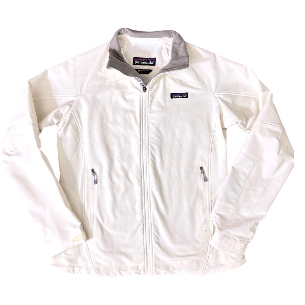 Vintage Patagonia Guide  Softshell Jacket White Full Zip Fleece Lined  Med AA21